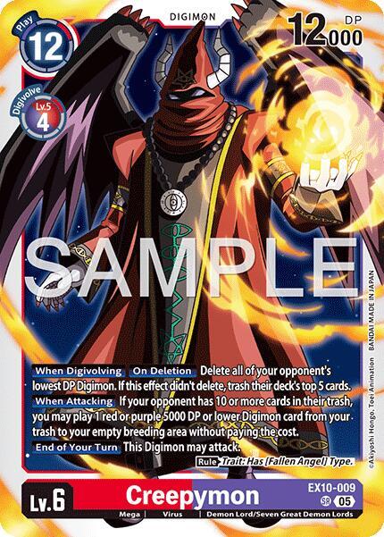 Digimon TCG Sinister Order Creepymon EX10-009 SR Super Rare