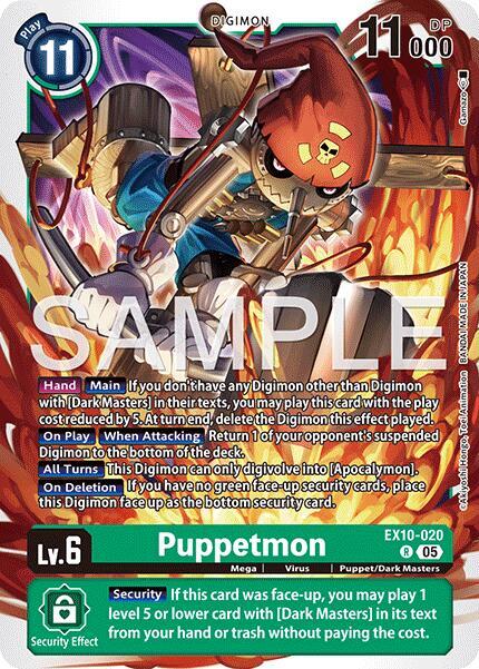 Digimon TCG Sinister Order Puppetmon EX10-020 R Rare