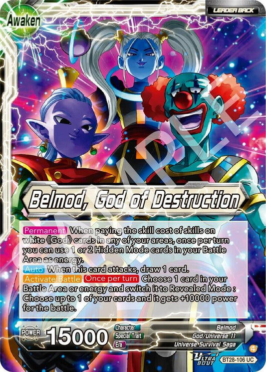 Dragon Ball Super CCG Prismatic Clash Belmod // Belmod, God of Destruction BT28-106 Uncommon Near Mint Foil