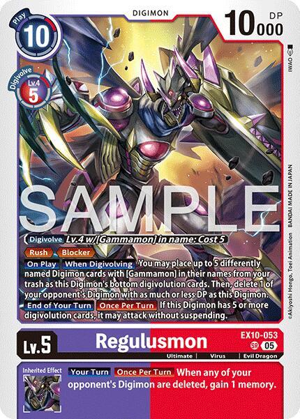 Digimon TCG Sinister Order Regulusmon EX10-053 SR Super Rare