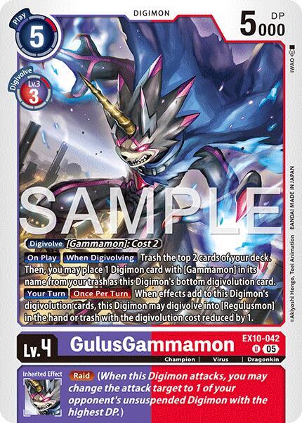 Digimon TCG Sinister Order GulusGammamon EX10-042 U Uncommon
