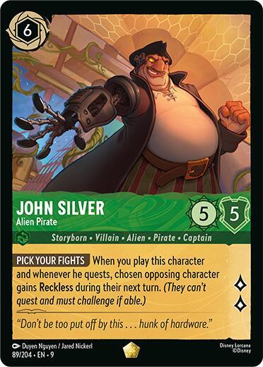 Disney Lorcana Fabled John Silver - Alien Pirate 89/204 Legendary