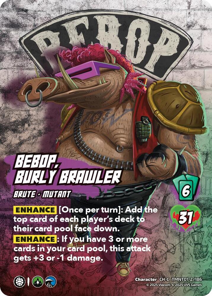 UniVersus Teenage Mutant Ninja Turtles Bebop, Burly Brawler TMNT01 2/186 Character Common Near Mint