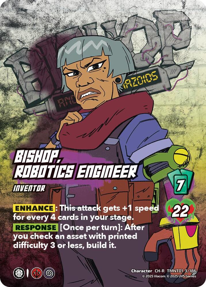 UniVersus Teenage Mutant Ninja Turtles Bishop, Robotics Engineer TMNT01 3/186 Character Rare Near Mint