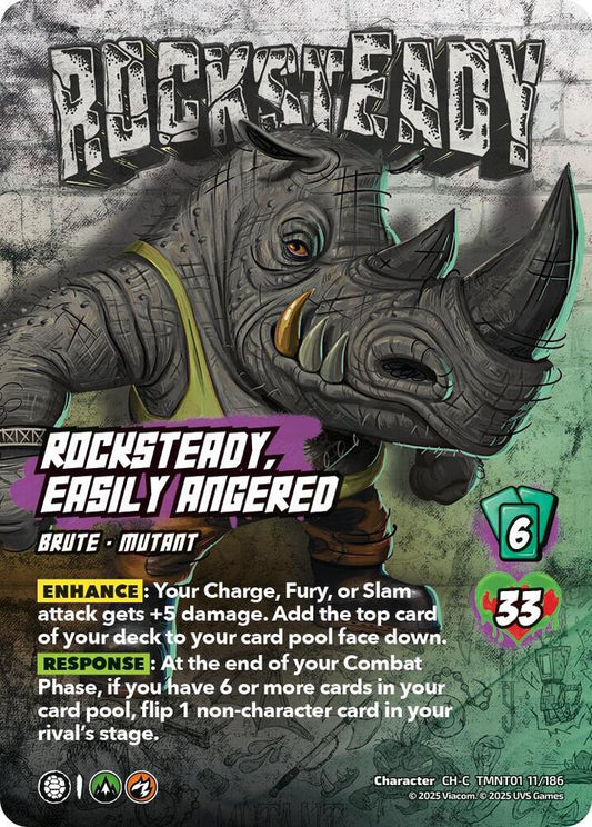 UniVersus Teenage Mutant Ninja Turtles Rocksteady, Easily Angered TMNT01 11/186 Character Common Near Mint