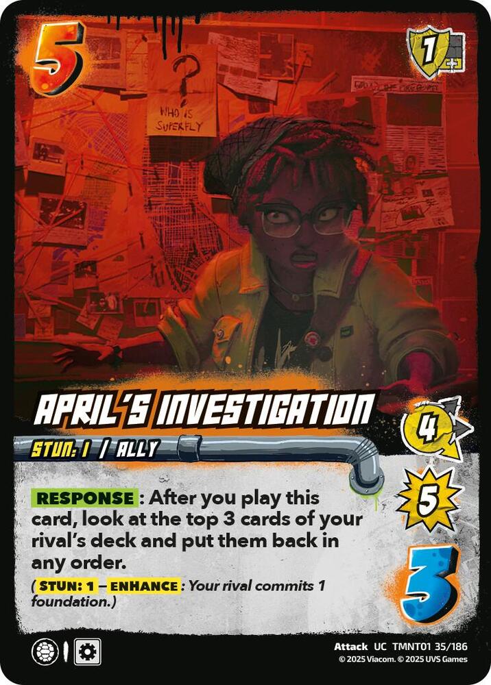 UniVersus Teenage Mutant Ninja Turtles April's Investigation TMNT01 35/186 Uncommon Near Mint