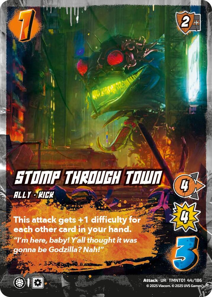 UniVersus Teenage Mutant Ninja Turtles Stomp Through Town TMNT01 44/186 Ultra Rare Near Mint Foil