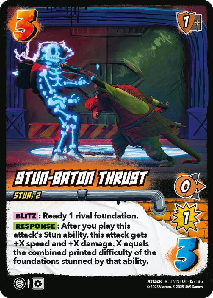 UniVersus Teenage Mutant Ninja Turtles Stun-Baton Thrust TMNT01 45/186 Rare Near Mint Foil
