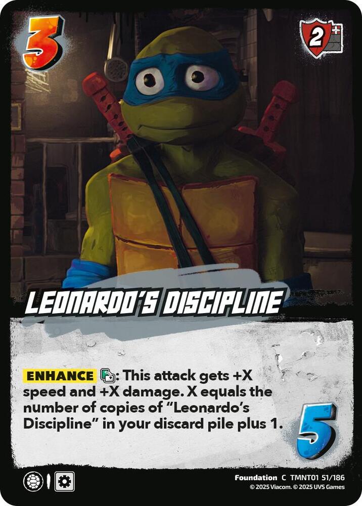UniVersus Teenage Mutant Ninja Turtles Leonardo's Discipline TMNT01 51/186 Common Near Mint