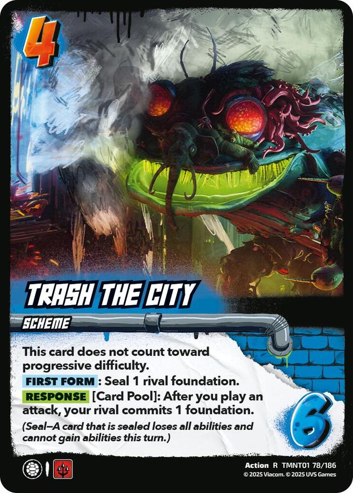 UniVersus Teenage Mutant Ninja Turtles Trash the City TMNT01 78/186 Rare Near Mint Foil