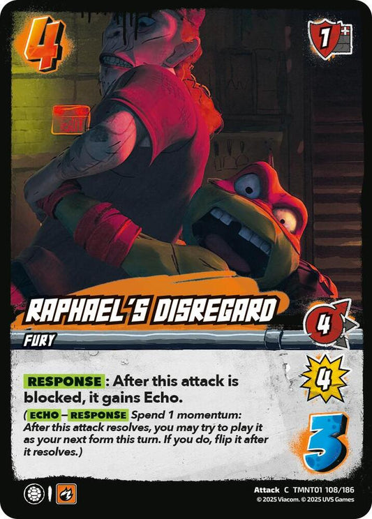 UniVersus Teenage Mutant Ninja Turtles Raphael's Disregard TMNT01 108/186 Common