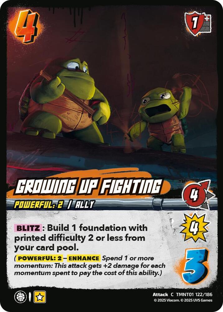 UniVersus Teenage Mutant Ninja Turtles Growing Up Fighting TMNT01 122/186 Common Near Mint