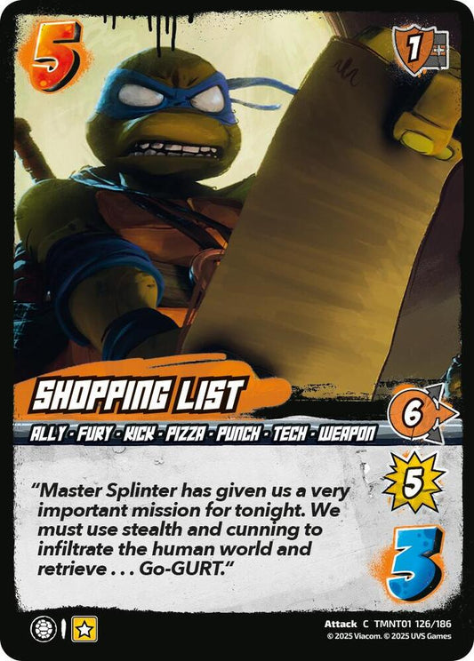 UniVersus Teenage Mutant Ninja Turtles Shopping List TMNT01 126/186 Common Near Mint