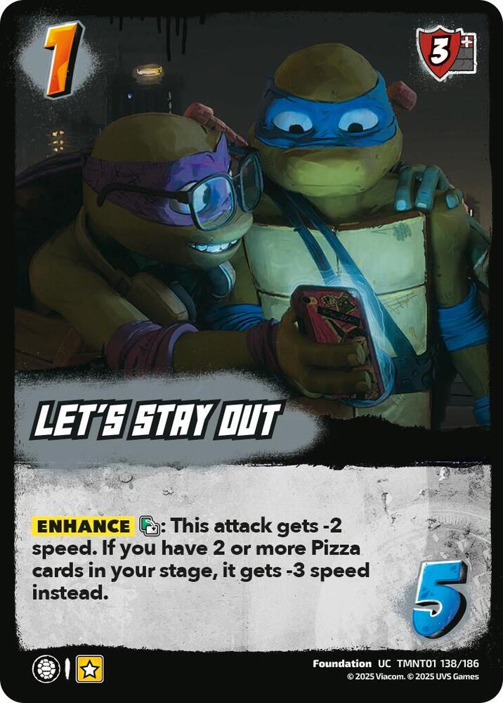 UniVersus Teenage Mutant Ninja Turtles Let's Stay Out TMNT01 138/186 Uncommon Near Mint