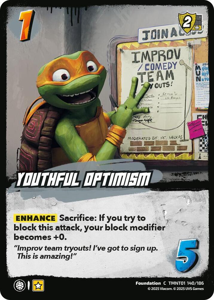 UniVersus Teenage Mutant Ninja Turtles Youthful Optimism TMNT01 140/186 Common Near Mint
