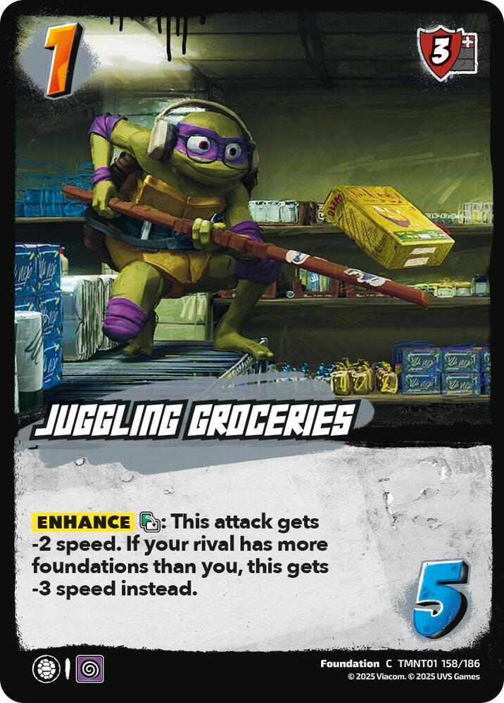 UniVersus Teenage Mutant Ninja Turtles Juggling Groceries TMNT01 158/186 Common Near Mint