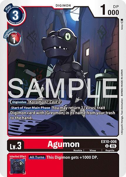 Digimon TCG Sinister Order Agumon EX10-006 U Uncommon