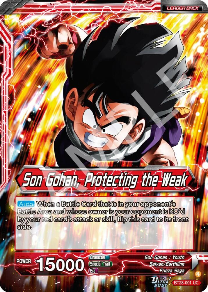 Dragon Ball Super CCG Prismatic Clash Son Gohan // Son Gohan, Protecting the Weak BT28-001 Uncommon Near Mint Foil