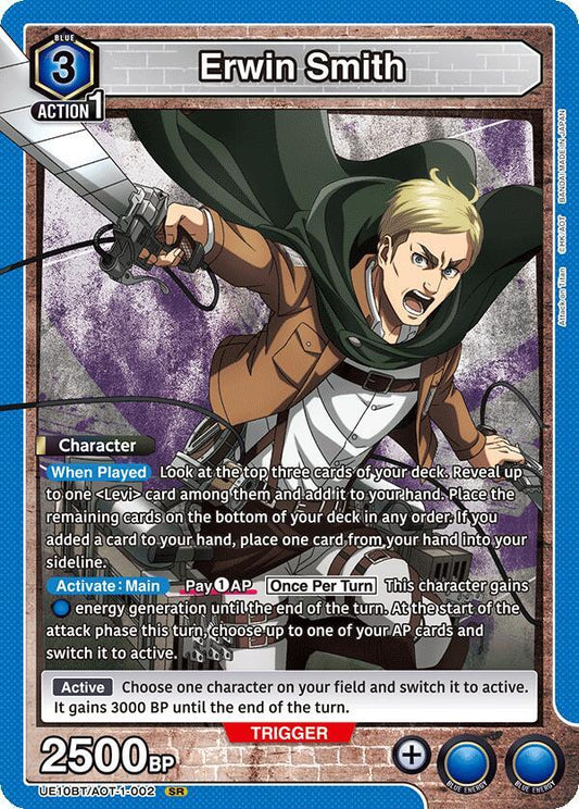 Union Arena UE10BT: Attack on Titan Erwin Smith (002) UE10BT/AOT-1-002 Super Rare