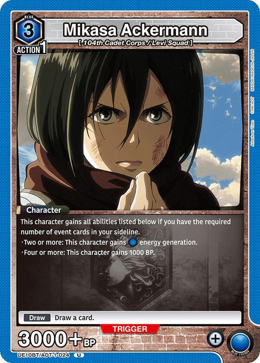Union Arena UE10BT: Attack on Titan Mikasa Ackermann (024) UE10BT/AOT-1-024 Uncommon