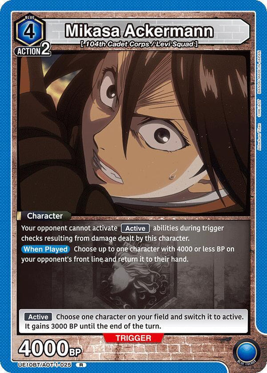 Union Arena UE10BT: Attack on Titan Mikasa Ackermann (025) UE10BT/AOT-1-025 Rare