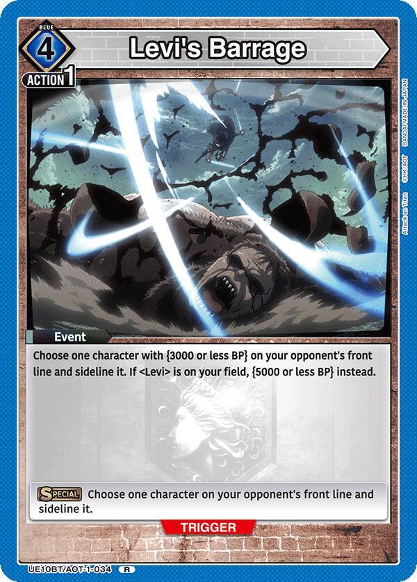 Union Arena UE10BT: Attack on Titan Levi's Barrage UE10BT/AOT-1-034 Rare