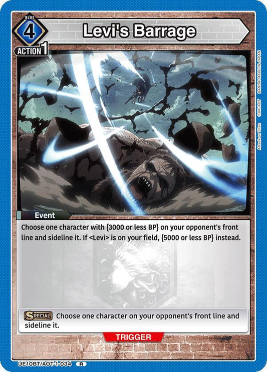 Union Arena UE10BT: Attack on Titan Levi's Barrage UE10BT/AOT-1-034 Rare