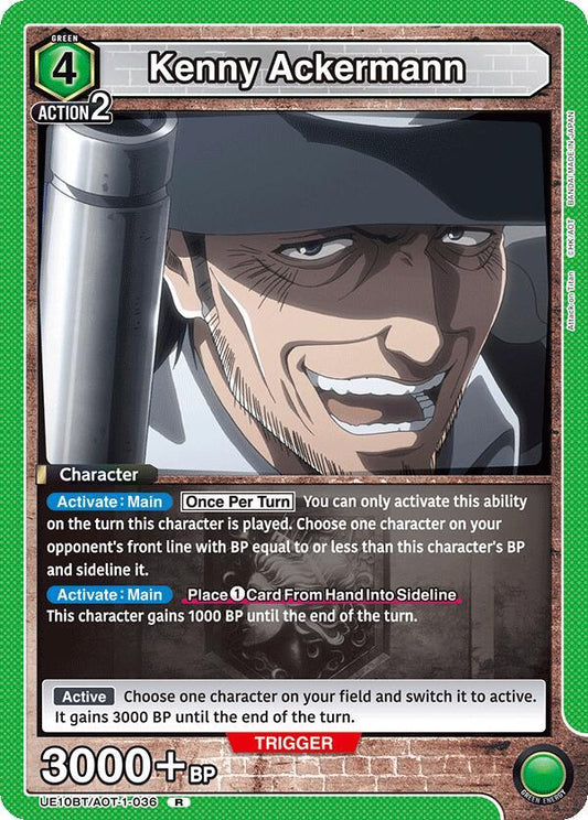 Union Arena UE10BT: Attack on Titan Kenny Ackermann (036) UE10BT/AOT-1-036 Rare