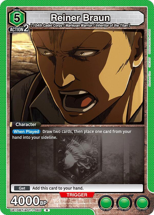 Union Arena UE10BT: Attack on Titan Reiner Braun (060) UE10BT/AOT-1-060 Rare