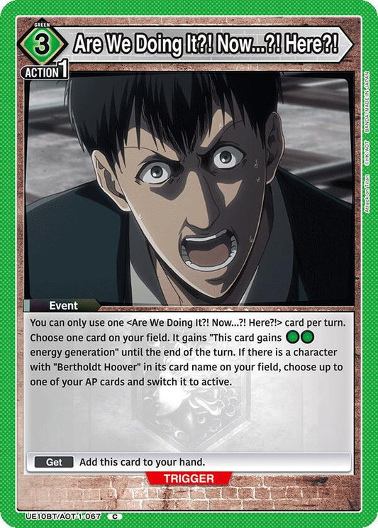 Union Arena UE10BT: Attack on Titan Are We Doing It?! Now...?! Here?! UE10BT/AOT-1-067 Common