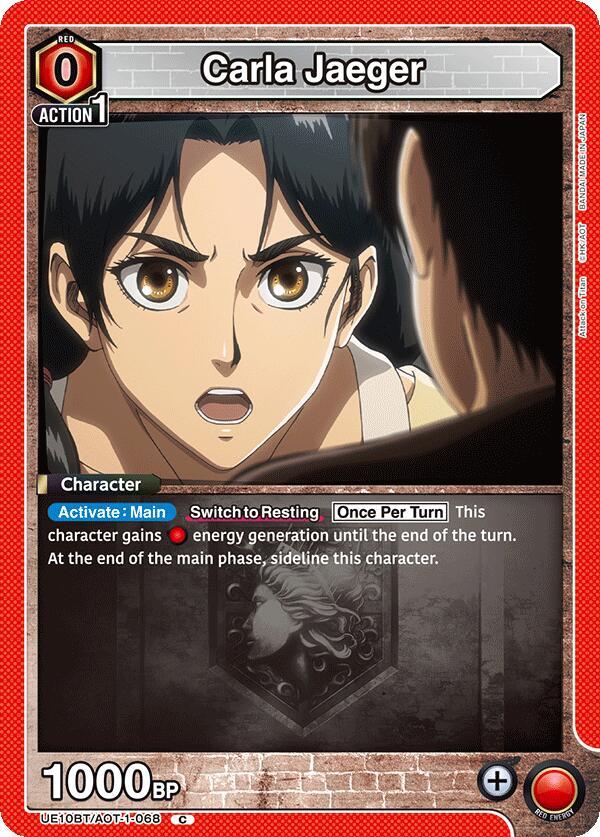 Union Arena UE10BT: Attack on Titan Carla Jaeger UE10BT/AOT-1-068 Common Near Mint