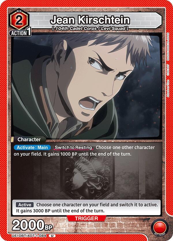 Union Arena UE10BT: Attack on Titan Jean Kirschtein (084) UE10BT/AOT-1-084 Uncommon Near Mint