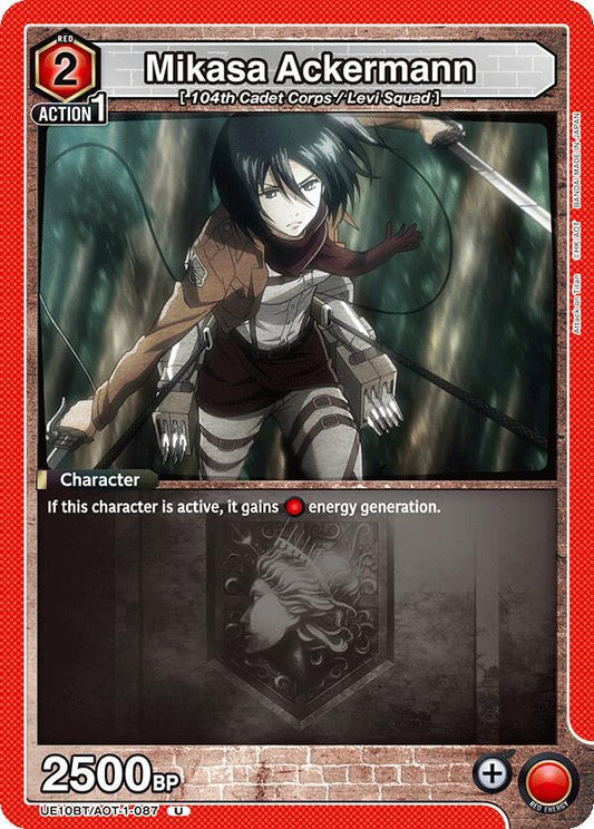 Union Arena UE10BT: Attack on Titan Mikasa Ackermann (087) UE10BT/AOT-1-087 Uncommon
