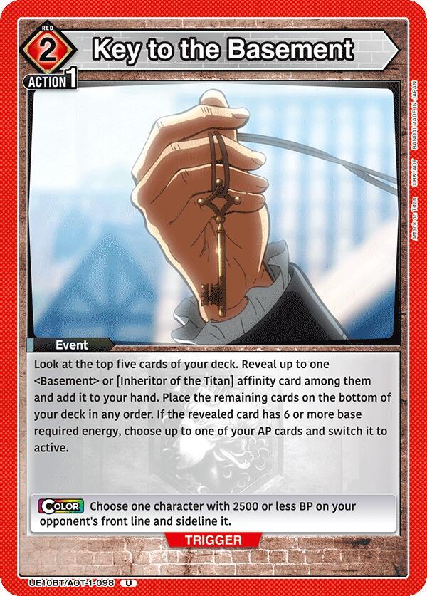 Union Arena UE10BT: Attack on Titan Key to the Basement UE10BT/AOT-1-098 Uncommon Near Mint