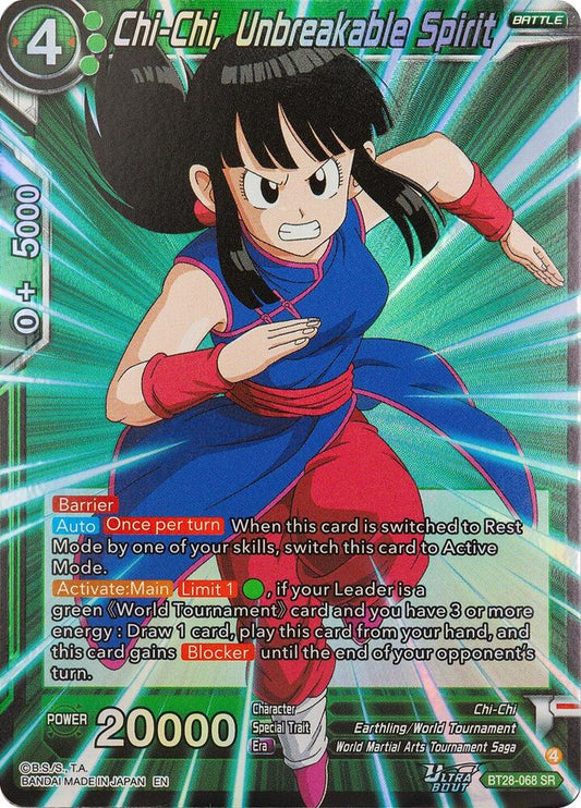 Dragon Ball Super: Masters Prismatic Clash Chi-Chi, Unbreakable Spirit BT28-068 Super Rare