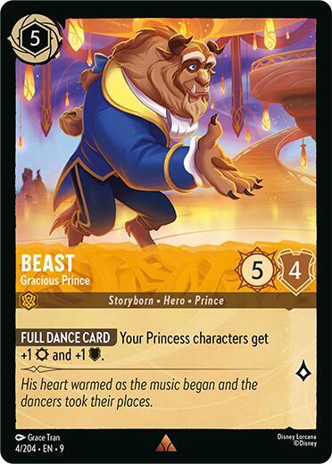 Disney Lorcana Fabled Beast - Gracious Prince 4/204 Rare