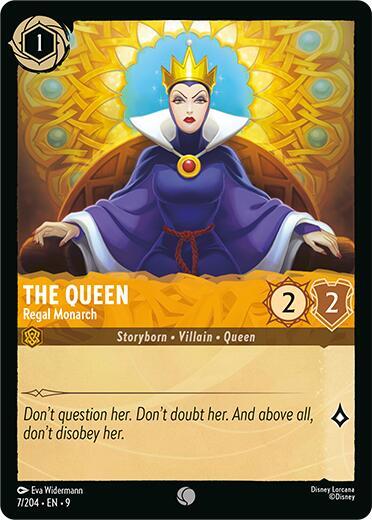 Disney Lorcana Fabled The Queen - Regal Monarch 7/204 Common