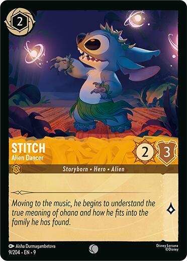 Disney Lorcana Fabled Stitch - Alien Dancer 9/204 Common