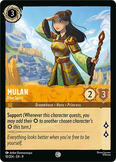 Disney Lorcana Fabled Mulan - Free Spirit 10/204 Common