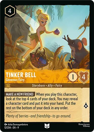 Disney Lorcana Fabled Tinker Bell - Generous Fairy 12/204 Uncommon