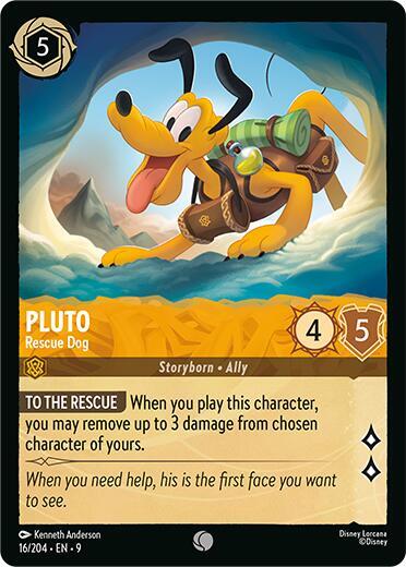 Disney Lorcana Fabled Pluto - Rescue Dog 16/204 Common