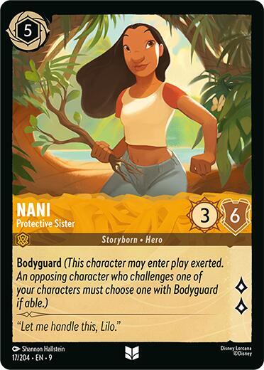 Disney Lorcana Fabled Nani - Protective Sister 17/204 Uncommon Cold Foil