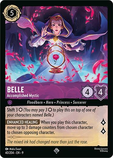 Disney Lorcana Fabled Belle - Accomplished Mystic 40/204 Super Rare