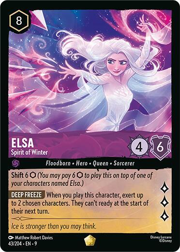 Disney Lorcana Fabled Elsa - Spirit of Winter 43/204 Legendary Cold Foil