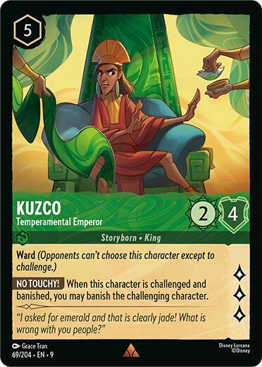 Disney Lorcana Fabled Kuzco - Temperamental Emperor 69/204 Rare