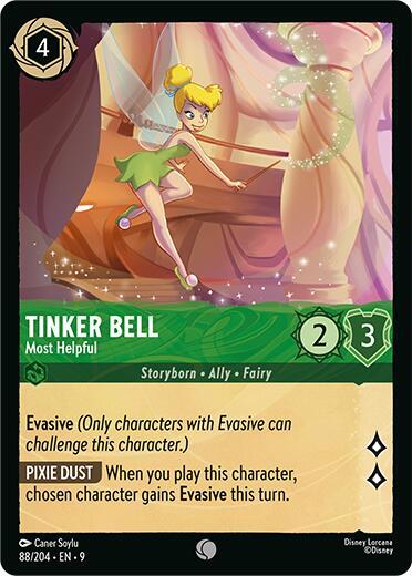 Disney Lorcana Fabled Tinker Bell - Most Helpful 88/204 Common Cold Foil