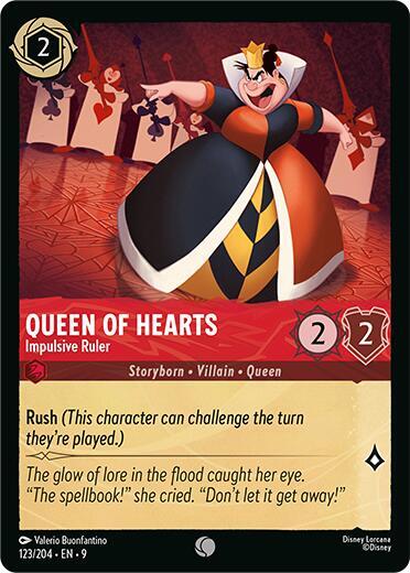 Disney Lorcana Fabled Queen of Hearts - Impulsive Ruler 123/204 Common