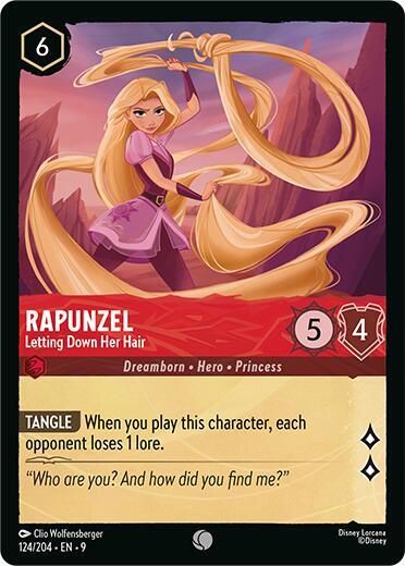 Disney Lorcana Fabled Rapunzel - Letting Down Her Hair 124/204 Common Cold Foil