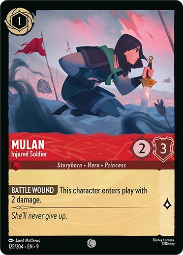 Disney Lorcana Fabled Mulan - Injured Soldier 125/204 Common