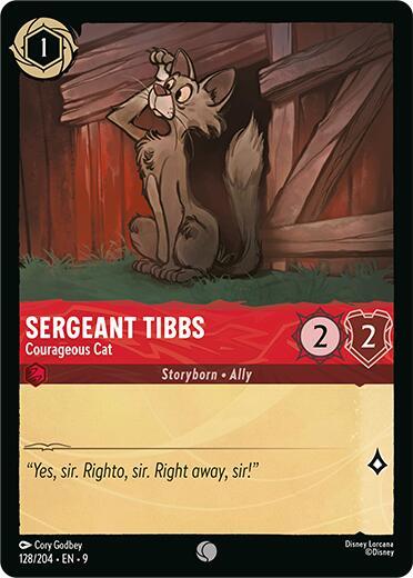 Disney Lorcana Fabled Sergeant Tibbs - Courageous Cat 128/204 Common